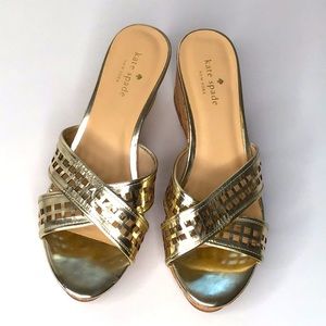Kate Spade Gold Wedge Sandal 8 M